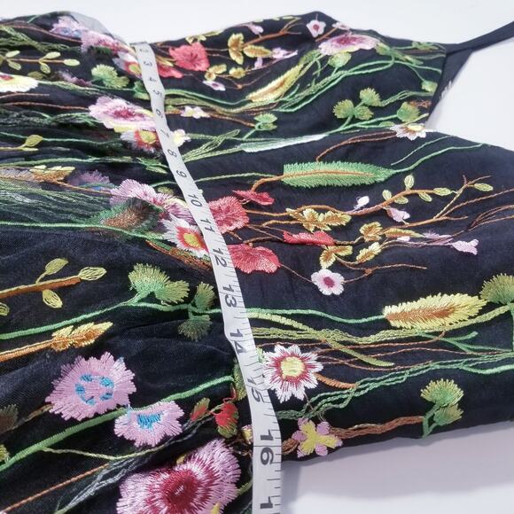 Mac Duggal Floral Embroidery Fit and Flare  Mini Dress Fairy-core Whimsical - Picture 6 of 11